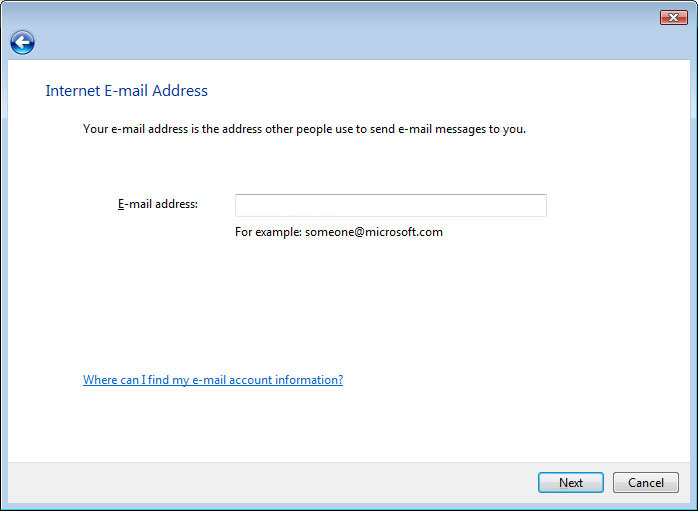 Windows Mail Email Setup